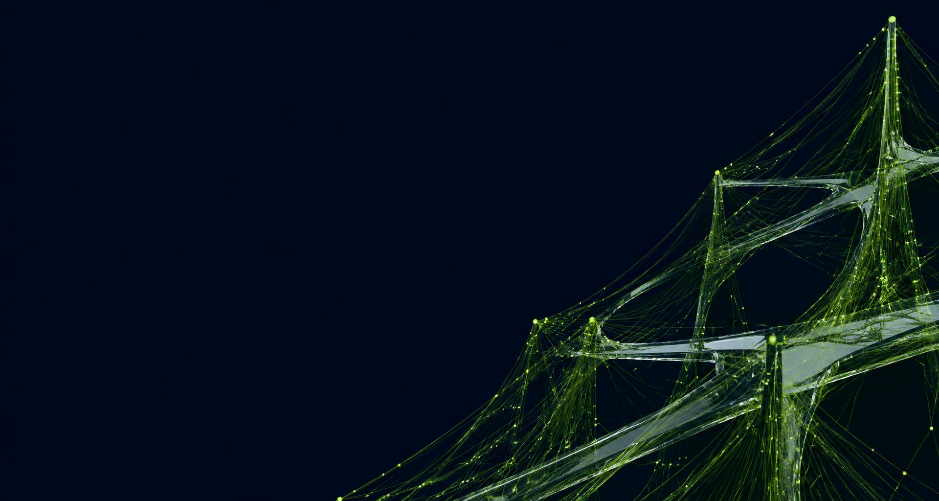 Abstract illuminated bridge representing connections between websites